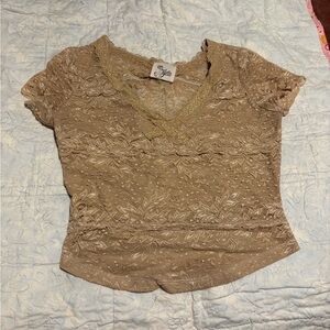 VTG tan lace baby tee